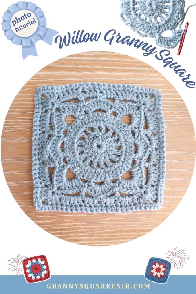how to crochet the willow granny square