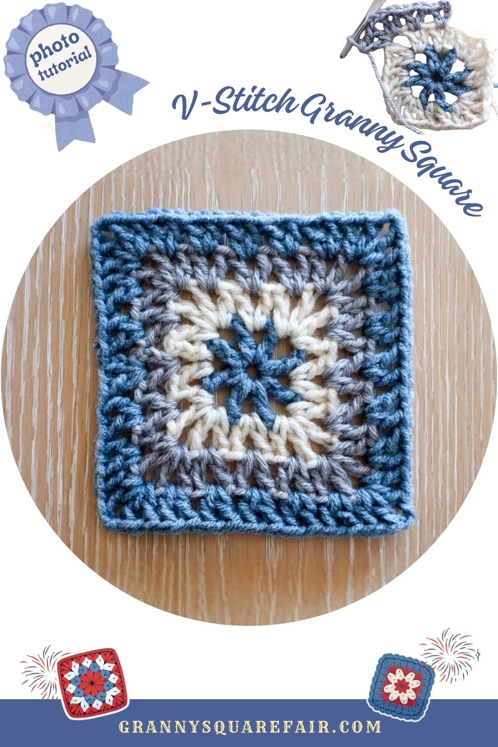 how to crochet the v stitch granny square