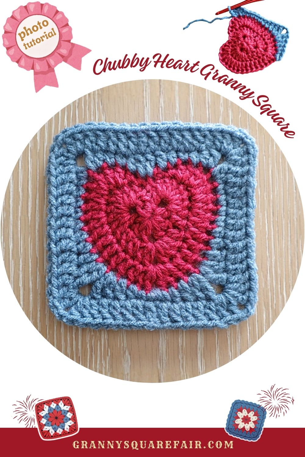 Chubby Heart Granny Square