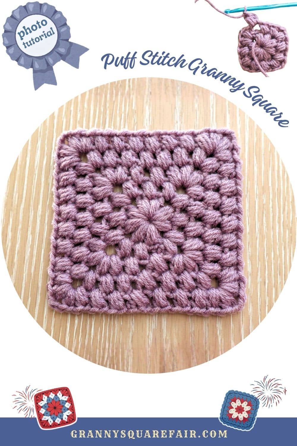 puff stitch granny square